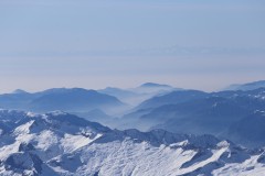 Blick gegen die französischen Alpen mit Cime de la Bonette
