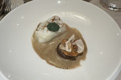 Vorspeise: Fisch mit einer leckeren Pilzsauce